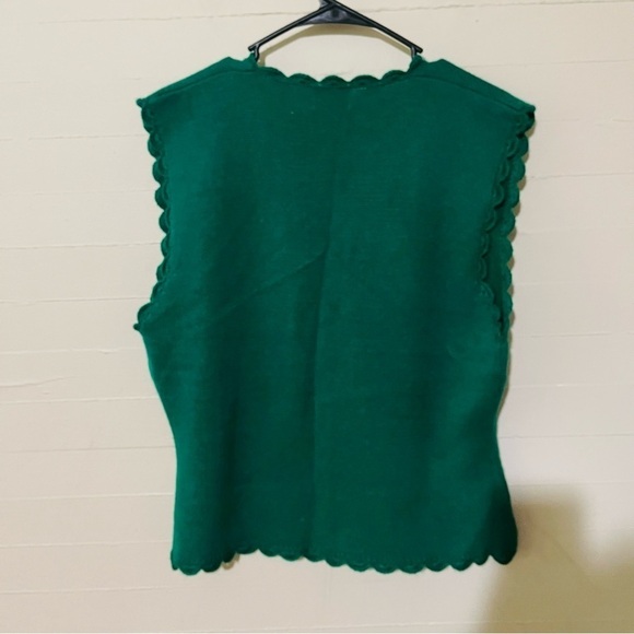 Vintage 1980s Koret Sweater Vest Floral Embroidered SZ L Lambswool Angora - Picture 3 of 5